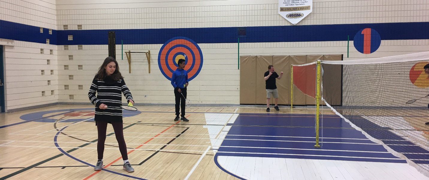 MSD students playing badminton