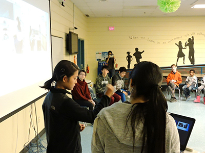 students from Toyohashi sister shcool give a presentation to MSD students